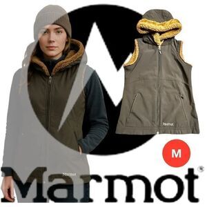 MARMOT WOMEN'S FURLONG BLACK FAUX FUR FLEECE LINED VEST, SIZE M
